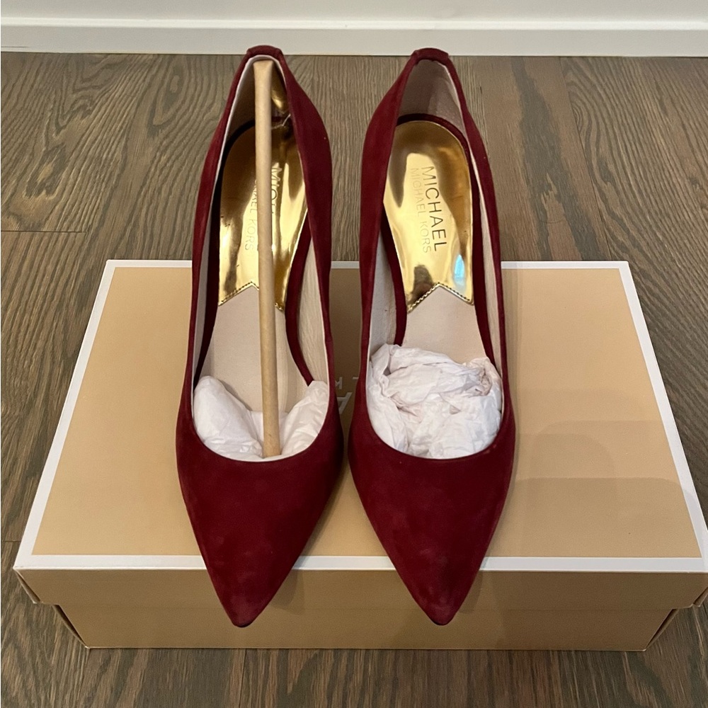 Michael Kors Suede Merlot Pumps